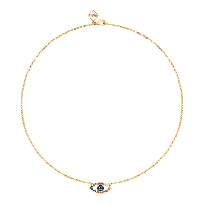 MeMe London 18K Gold Eye Can See A Rainbow Necklace