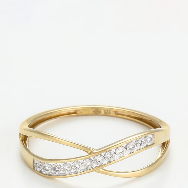 Le Diamantaire Yellow Gold Diamond Embellished Swirl Ring