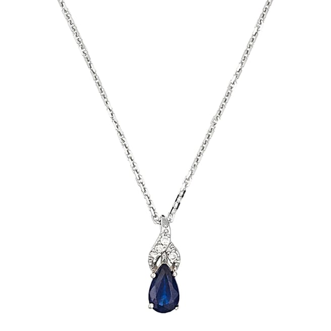 Le Diamantaire Silver/Blue Sapphire Pendant Necklace