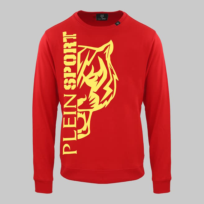 Philipp Plein Red Crew Neck Sweater