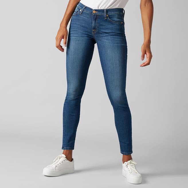 7 For All Mankind Mid Blue Stretch Skinny Jeans