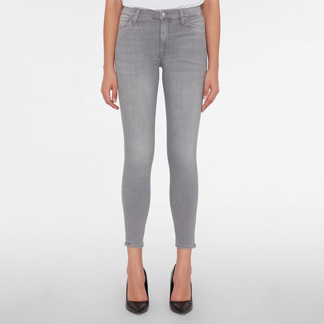7 For All Mankind Grey High Waisted Stretch Skinny Jeans