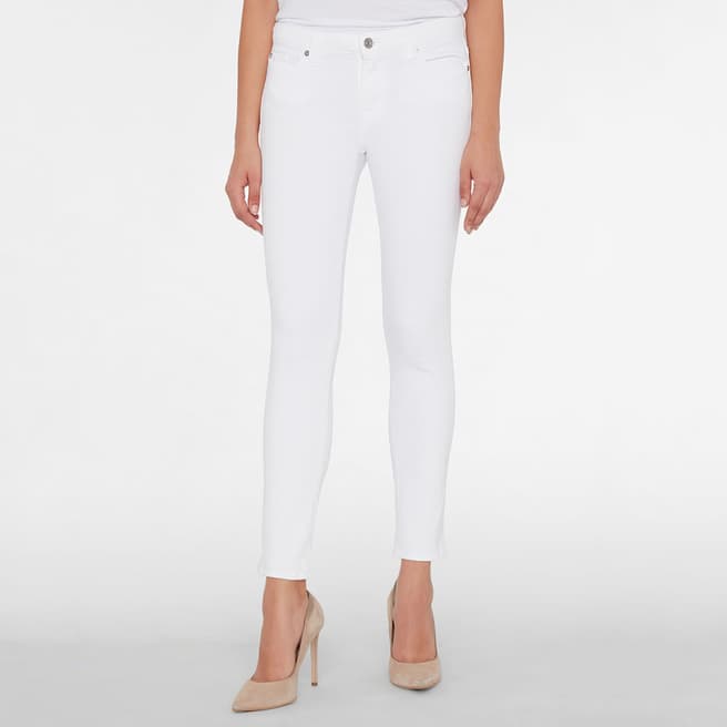 7 For All Mankind White Pyper Stretch Cropped Jeans