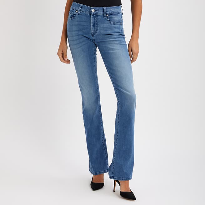 7 For All Mankind Blue Bootcut Stretch Jeans