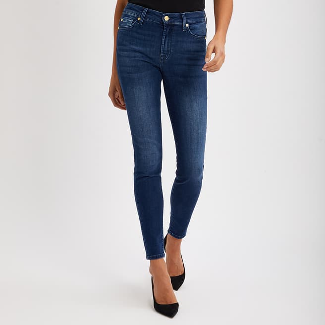7 For All Mankind Navy High Waisted Skinny Jeans