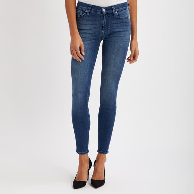 7 For All Mankind Dark Blue High Waisted Skinny Jeans