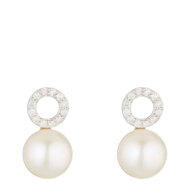 Diamond And Co Silver Freshwater Pearl Earrings