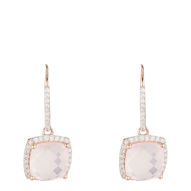 Diamond And Co Pink Gold Quartz Rose Stone Earrings