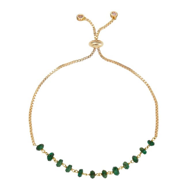 Liv Oliver 18K Gold Emerald Bracelet