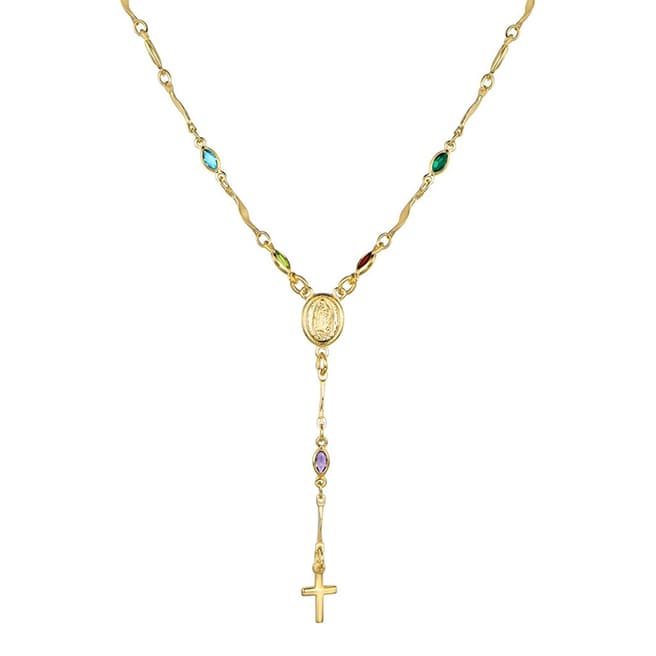 Liv Oliver 18K Multi Color Rosary Necklace