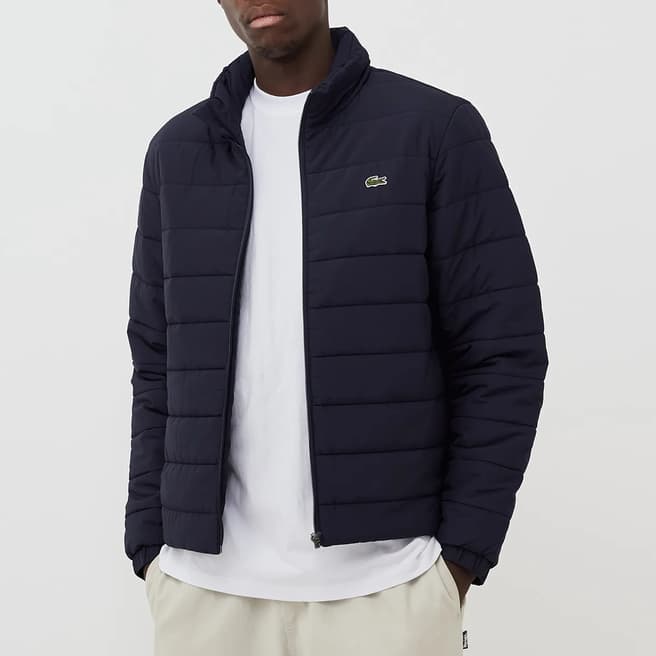 Lacoste Navy Quilted Puffer Jacket