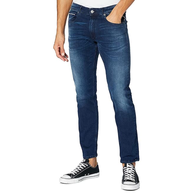 Replay Mid Blue Grover Straight Stretch Jeans
