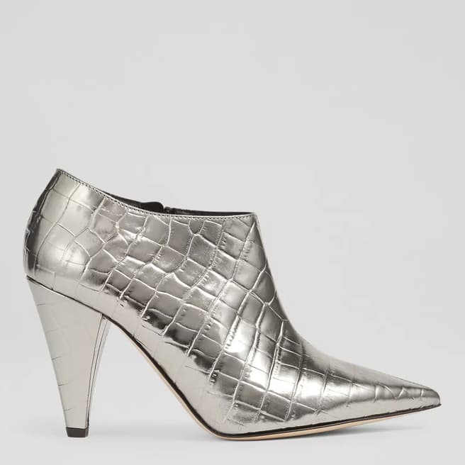 L K Bennett Silver Metallic Talulla Heeled Boots