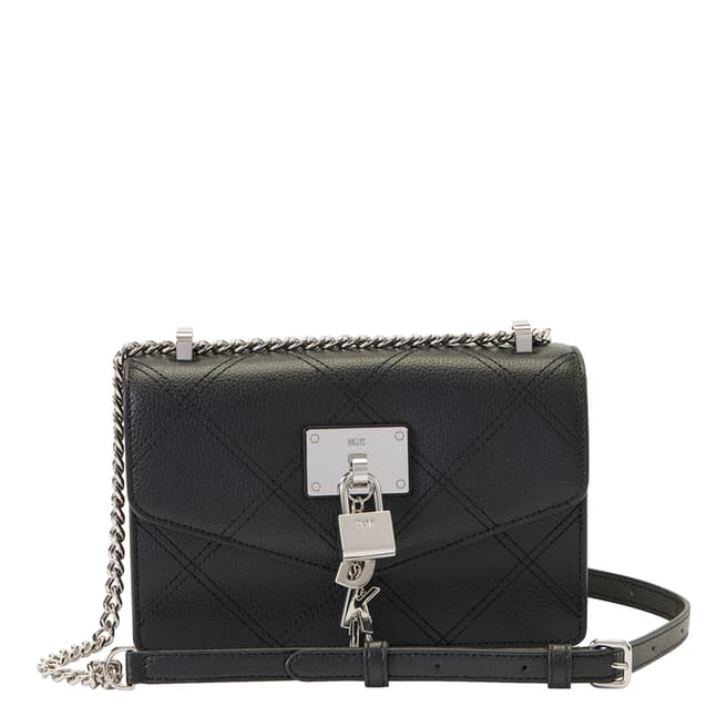 DKNY Black Silver Elissa Small Shoulder Bag