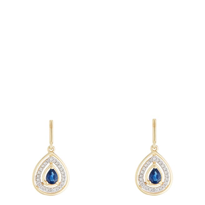 Artisan Joaillier Yellow Gold/Blue Sapphire Drop Earrings