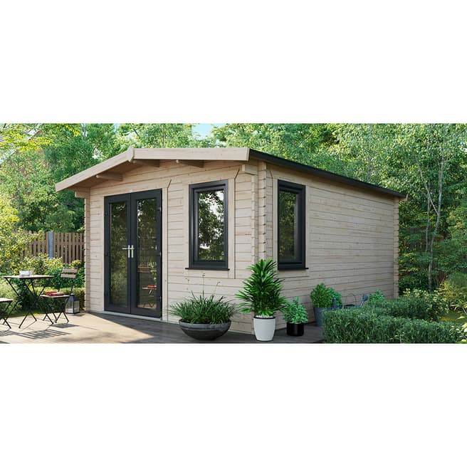Power Sheds SAVE £1240  16x12 Power Chalet Log Cabin, Left Double Doors - 44mm