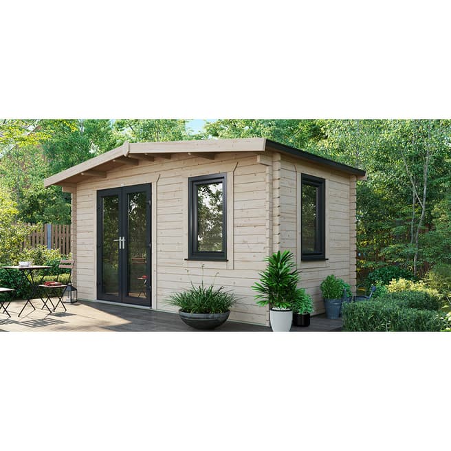 Power Sheds SAVE £1099  8x14 Power Chalet Log Cabin, Left Double Doors - 44mm
