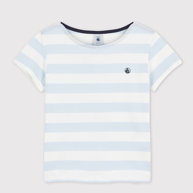 Petit Bateau Blue Stripe Cotton T-Shirt