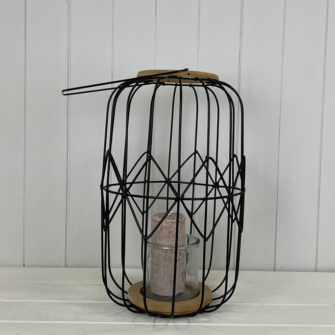 The Satchville Gift Company Lantern with glass candle holder