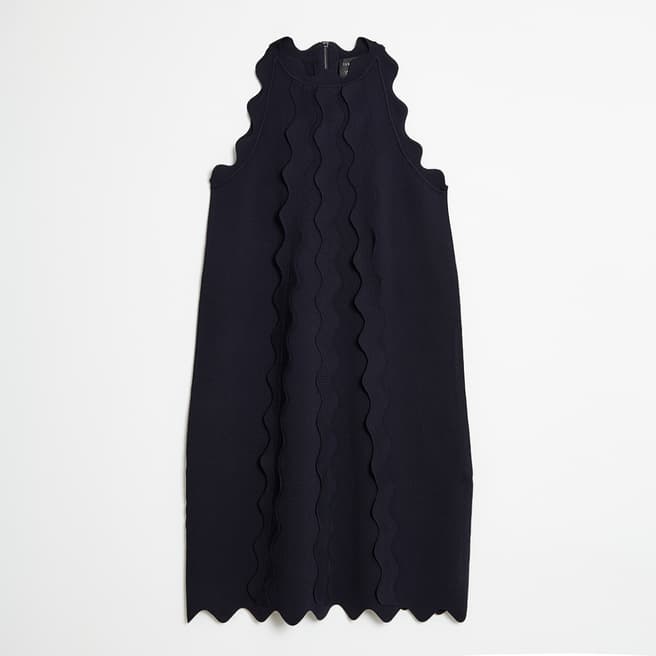 Ted Baker Navy Rianori Knitted Detail Dress