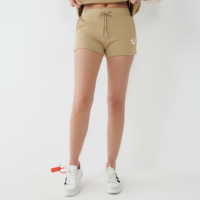 True Religion Taupe High Waisted Lounge Shorts