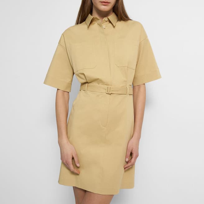 Theory Yellow Belted Casual Dress