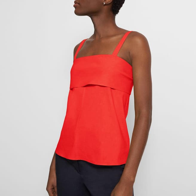 Theory Red Tie Back Top