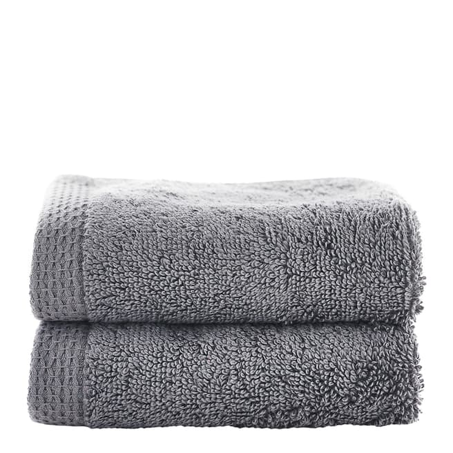 The Lyndon Company Egyptian Spa 700GSM Pair of Hand Towels, Charcoal