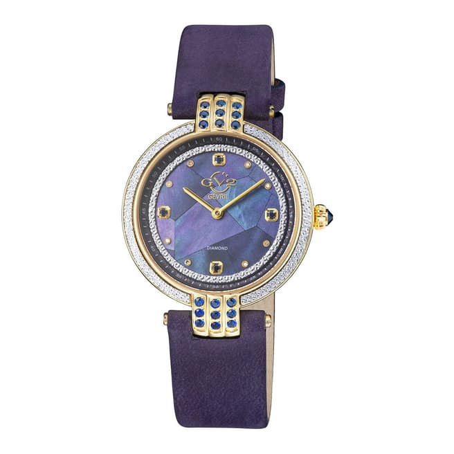 Gevril Women's Gold/Blue Matera Watch 35mm