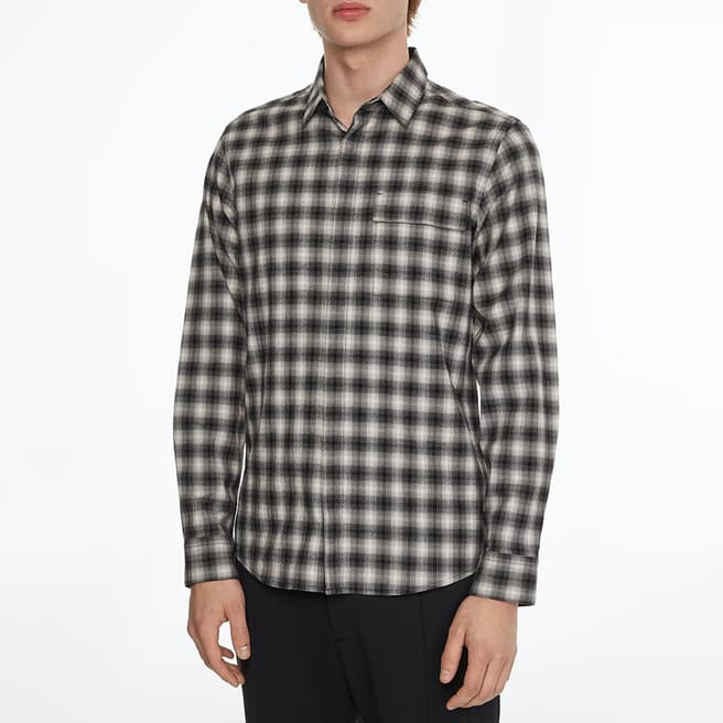 Calvin Klein Black Check Cotton Blend Shirt