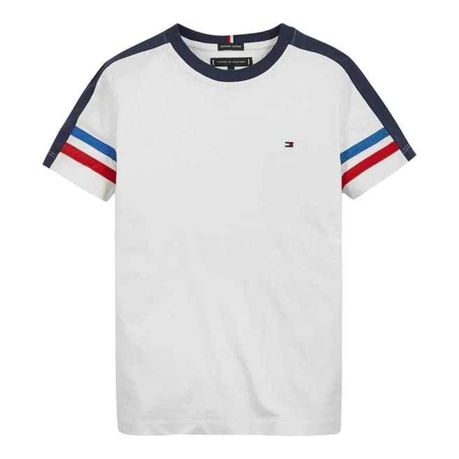 Tommy Hilfiger Younger Boy's White Colourblock T-Shirt