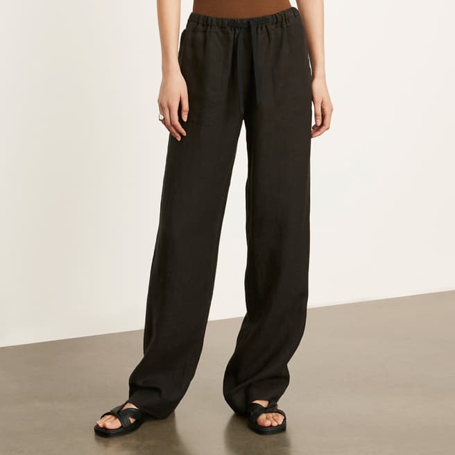 Vince Black Tie Front Pull On Trousers