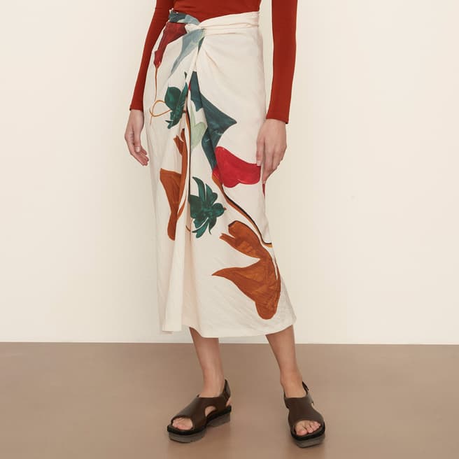 Vince Multi Abstract Draped Knot Skirt