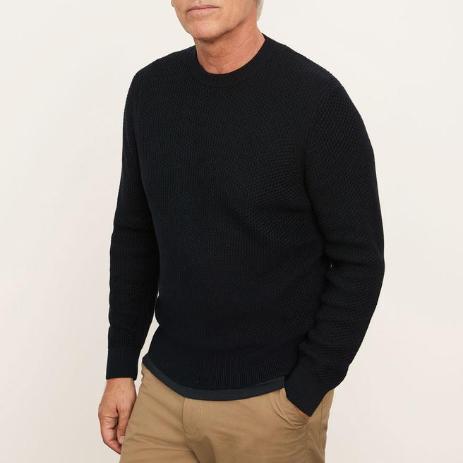 Vince Black Arrow Stitch Cotton Jumper