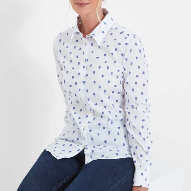 Schöffel White/Blue Norfolk Pansy Print Shirt