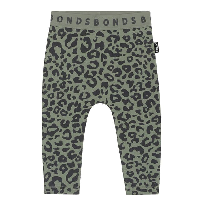 Bonds Grey Cotton Leopard Printed Leggings
