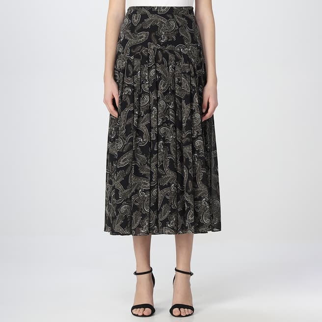 Michael Kors Olive French Paisley Split Skirt