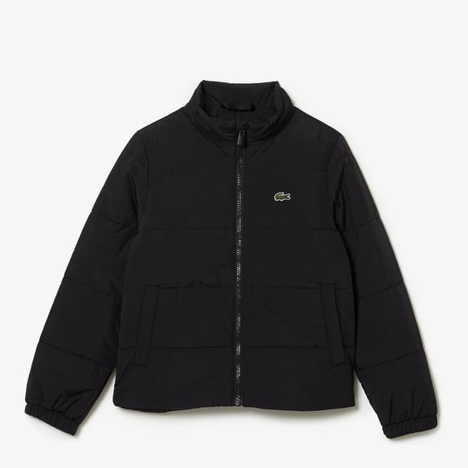 Lacoste Teen's Black Quilted Zip Jacket