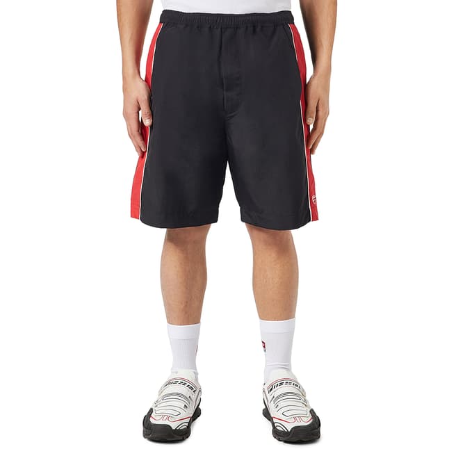 Diesel Black Side Stripe Sports Shorts