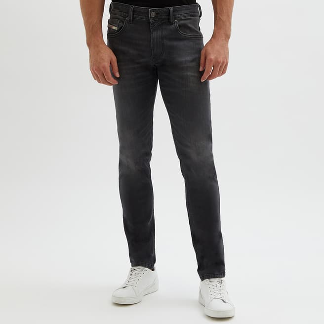 Diesel Washed Black Thommer Straight Stretch Jeans