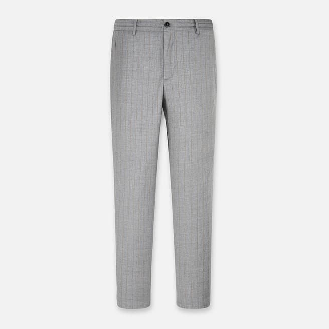 Hackett London Grey Stripe Wool Trousers