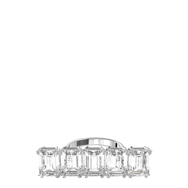 SWAROVSKI Silver Millenia Cocktail White Ring