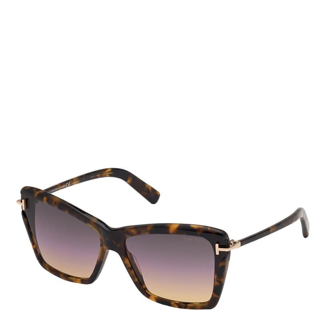 Tom Ford Women's Brown Tortoise/Pink Leah Tom Ford Sunglasses 64mm