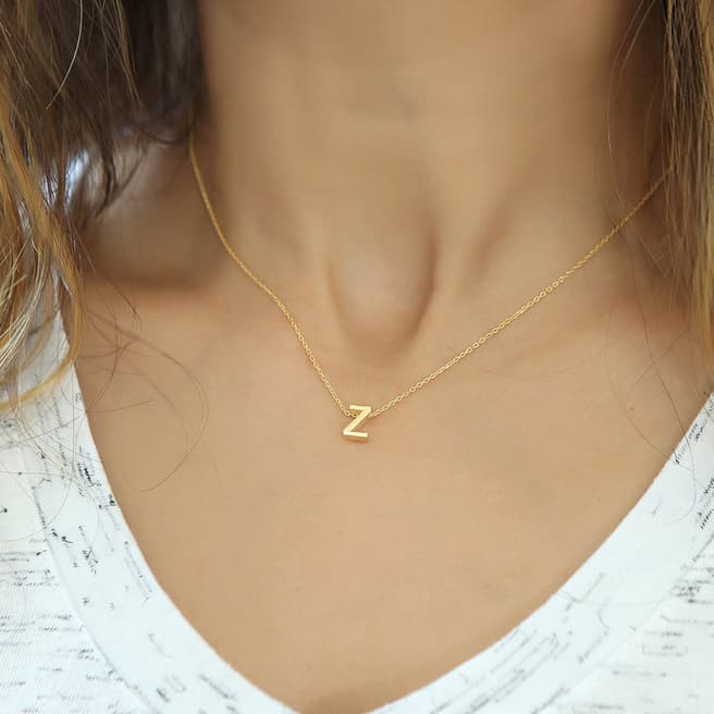 Azuris Silver Gold 'Z' Initial Necklace