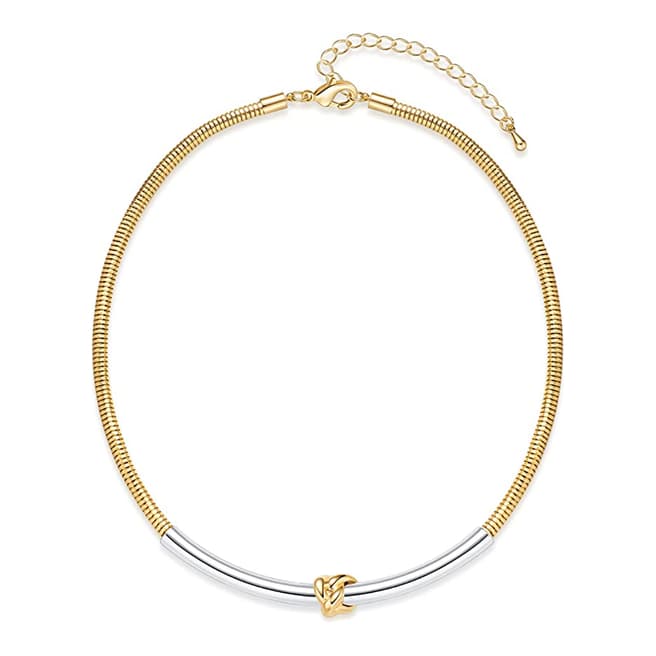 Chloe Collection by Liv Oliver 18K Gold Two Tone Infinity Knot Necklace
