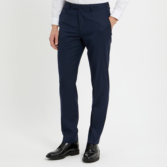 Reiss Navy Field Wool Blend Suit Trousers