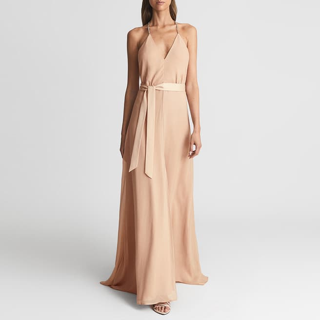 Reiss Nude Isabella Strappy Maxi Dress