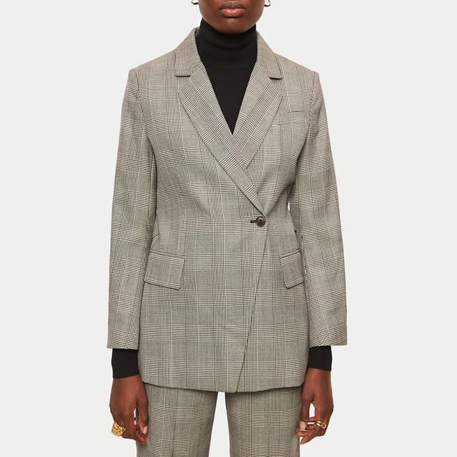 Jigsaw Grey Check Ryedale Wool Jacket