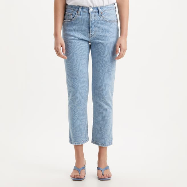 Levi's Blue 501® Cropped Stretch Jeans