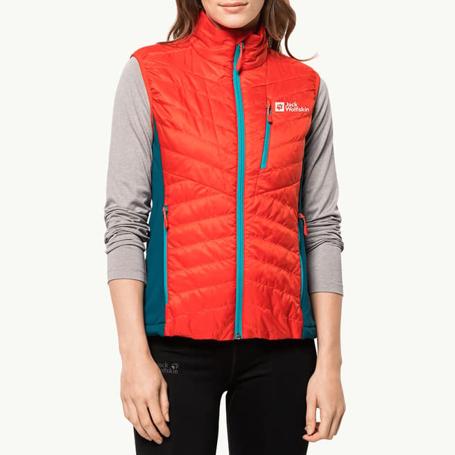 Jack Wolfskin Bright Red Routeburn Pro Insulated Gilet